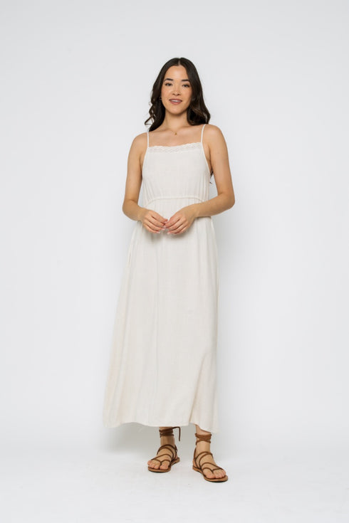 Marilyn-Eyelet Trim Sun Dress